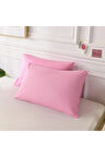 Düz Pamuklu 2'li Yastık Kılıfı 50x70 Pembe