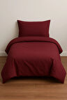 Tek Kişilik Düz Renk Bordo Nevresim + 1 Adet Yastık Kılıfı