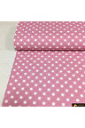 Nevresimlik, Çarşaflık, Örtülük Pembe Puantiyeli Kumaş