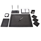 Gülpaş Sümen Takımı 11 Parça Napa Suni Deri Çift Kalemli Optik Siyah Kod:913