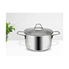 GÜLSAN MEGA İNOX 20CM DERİN TENCERE CAM KAPAK