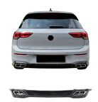 Vw golf 8 rline arka tampon difüzörü çift çıkış piano black 2021+