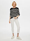 Çizgili Triko Görünümlü Uzun Kol T-Shirt S25TSH055