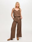 Wide Leg Fit Metal Aksesuarlı Keten Karışımlı Pantolon S26PNT034