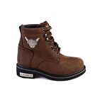 Dark Brown Hakiki Deri Kadın Bot & Bootie HD0777009603