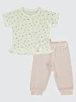 Bebetto Kız Bebek Pijama Takımı 0-1 Ay Gül Kurusu