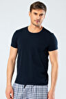 Cacharel Erkek Bisiklet Yaka Likralı T-shirt 1331/Lacivert