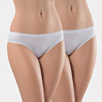 Türen Kadın Likralı  2'li Pamuklu Bikini Külot 230/Beyaz