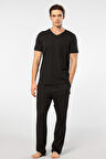 Cacharel 2192/Siyah Erkek Kısa Kollu Modal Pijama Takımı