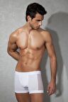 DOREANSE 1761 ERKEK MODAL YANLARI FİLELİ BEYAZ BOXER