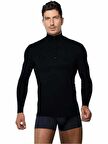 DOREANSE TERMAL FERMUARLI SİYAH UZUN KOL t-shirt