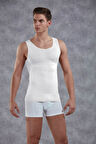 Doreanse Erkek Pamuk Büyük Beden Toparlayıcı Korse Atlet 5950P Beyaz