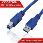 Codegen USB 3.0 1,5 Metre Printer ve Data Yazıcı Kablosu CPM21