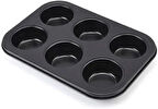 Home 6 Gözlü Metal Muffin ve Cupcake Tepsisi, Fırın Tepsisi, Çok Amaçlı Kek Kalıbı, Yüksek Isıya Dayanıklı, Kolay Temizlenebilir, Mükemmel Pişirme Sonuçları