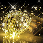 Peri Led Metre Gün Işığı Sarı Renkli Pilli Dekoratif Aydınlatma Süsleme Parti Sarı Led Işık Yılbaşı Led Işık Süsleme Dekorasyon Işığı Şerit Aydınlatma Led (Günışığı, 10)