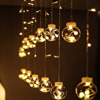 Işıklı Yılbaşı Top Led Led Işık Saçak Led Top Dekoratif Yılbaşı Led 2.5 Metre 138 Led 8 Fonksiyonlu 8 Modlu Led Işık Günışığı Perde Led, Obev