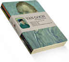Self-Portrait Series II - A5, Van Gogh 4'lü Defter Seti V, Çizgisiz, Toplam 256 Sayfa, Her biri 64 Sayfa, Tel Dikiş, Esnek Kapak, Oval Kenar, Tuval Doku, 60 gram, Sarı Krem Renk