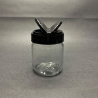 Cam Baharatlık Tuzluk Karabiberlik Kavanoz - Siyah Açılır Kapanır Kapaklı, Baharat Kavanozu - Hava Geçirmez Saklama Kabı