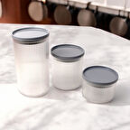 3'lü Sızdırmaz Vakum Kapaklı Saklama Kabı Seti, Akrilik Vakum Kapaklı Saklama Kabı Seti 3 Boy