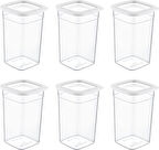 6'Lı Set Skali Kare Saklama Kabı Beyaz 1440 ML