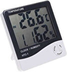 Dijital Termometre Isı Nem Ölçer Oda Sıcaklık Alarmlı Masa Saati