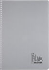 Pruva A4 Pet Spiralli Karton Kapaklı Defter 144 Yaprak - Kareli - Gri