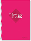 Color 2012095/1 Tranz PP Kapak, 1.hamur kağıt Spiralli defter, Pembe