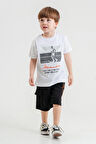 Barkod Kids %100 Pamuk İkili Takım T-shirt ve Kapri Erkek Çocuk HLK5060176