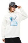 Go Veform Kapüşonlu Baskılı Üç İplik Kadın Sweatshirt Ekru ZN5026