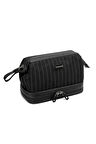 Seyahat Makyaj Ve Tıraş Çantası Siyah Çizgili 19128-1