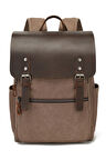 Çok Fonksiyonlu Laptop Bölmeli Kanvas Kumaş  Sırt Çantası Kahverengi YH022