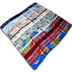 Pierre Cardin Mavi Karma Harita Desen Sura İpek Eşarp 7954230-322