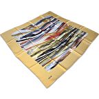 Aker Sarı Karma Desen Sura İpek Eşarp 8808701-361