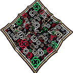 Aker Siyah Geometrik Desen Tivil İpek Eşarp 35629