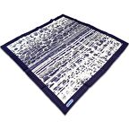 Cacharel Lacivert Karma Desen Tivil İpek Eşarp 8851313-921