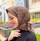 Elegans Monogram Eşarp - 1090750 -931 Açık Kahve