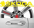 Skoda Kapı Kolu Sticker Yapıştırma 8Adet