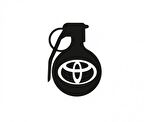Toyota Araba Komik El Bombası Sticker Yapıştırma