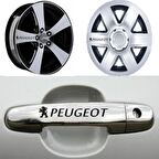 Peugeot Kapı Kolu Jant Sticker Yapıştırma 8 Adet