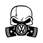 Gaz Maskesi Kuru Kafa Sticker Yapıştırma Vw