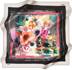 Aker Sura Saf İpek Eşarp  8309701 - 372 Siyah Sulu Boya Desen