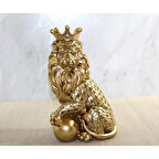 Polyester Dekoratif Taçlı Aslan Figürü Alk2574