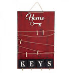 Dekoratif Home Keys Ahşap Resimlik Ve Notluk (kırmızı)