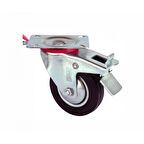 Servis Tekeri - Tablalı Frenli Siyah Döner - Çap 125 Mm