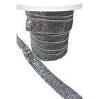 Kadife Kurdele Simli 2 cm Gümüş 2 Metre