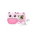 Dijital Video Fotoğraf App Destekli Çocuk Kamerası Termal Resim Kağıt Baskılı Yazıcı Pembe