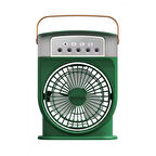 Şarjlı 600 Ml Su Hazneli Taşınabilir Masaüstü Vanilatör  Güçlü Fan Ve 2000 Mah Pil Yeşil