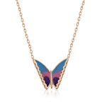 925 Ayar Gümüş Minimal Kelebek Kadın Gümüş Kolye T5956 (599599)