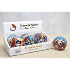 Sevimli Köpek Tasarımıyla Taş İşlemeli İnce El Aynası Yuvarlak Alk4577