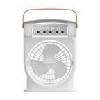 Şarjlı 600 Ml Su Hazneli Taşınabilir Masaüstü Vanilatör  Güçlü Fan Ve 2000 Mah Pil Beyaz